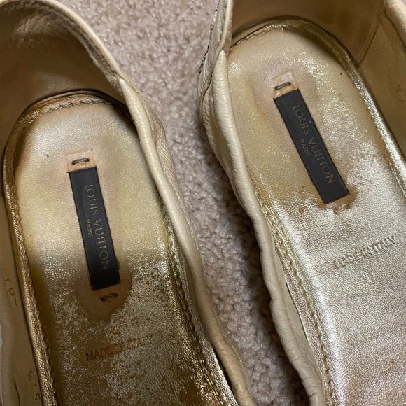 Louis Vuitton White Damier Azur Ballet Flats - Picture 2 of 4